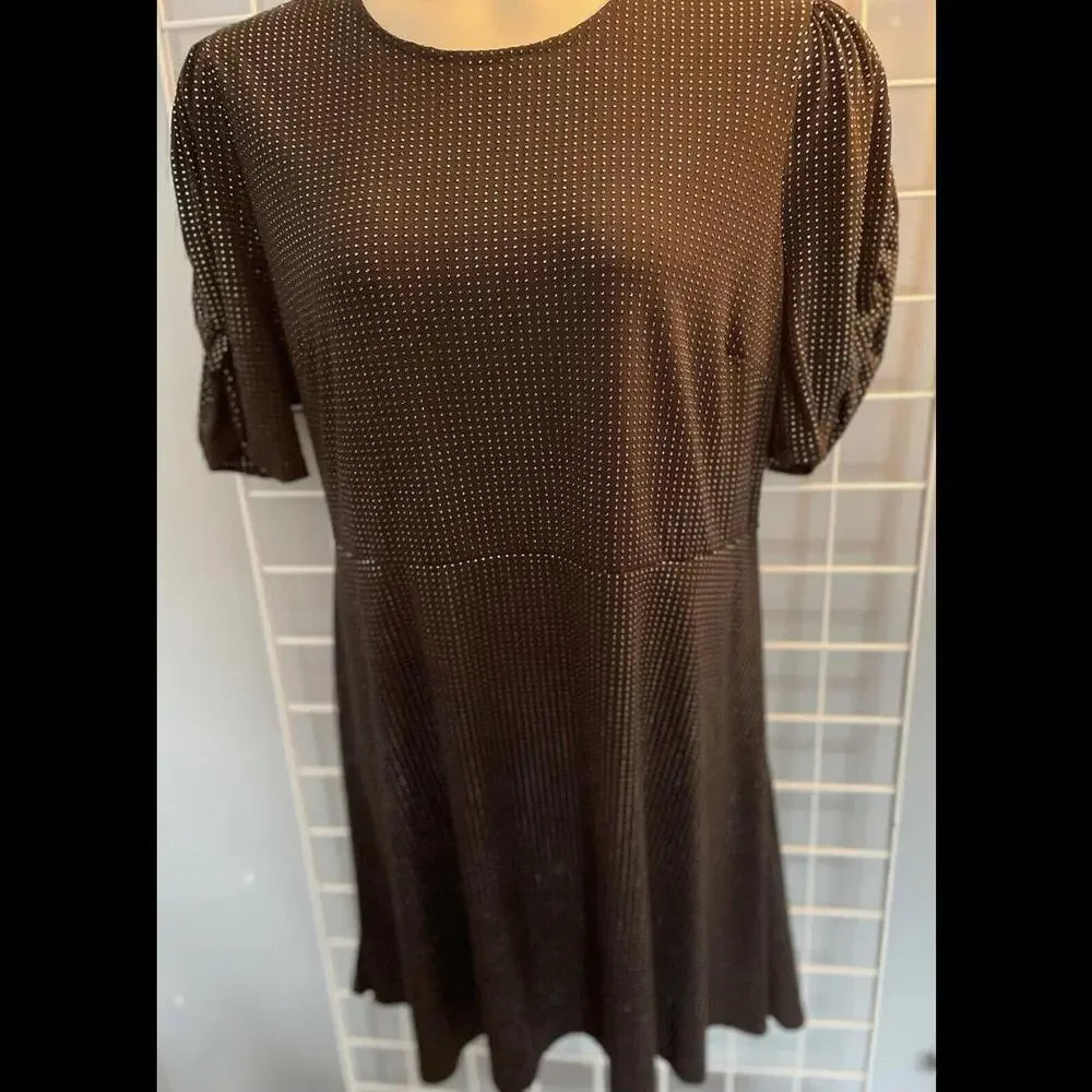 MICHAEL KORS Sz 3X Black Dress Stretch Knit Short Sleeve